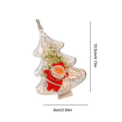 Caurspīdīgi aizpildāmi Ziemassvētku rotājumi DIY gaismas mirdzoši Ziemassvētku eglītes kulons, caurspīdīgs aizpildāms ornaments Helovīna ballītei Sākums