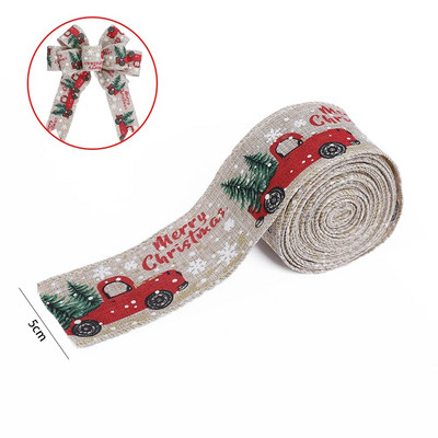 5 m/rola Božićna vrpca s ispisom automobila Žičana vrpca od vreće DIY Mašne za vijenac Ukras za božićno drvce Navidad Nova godina 2023.