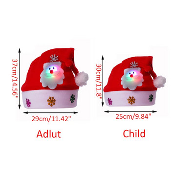 Χριστουγεννιάτικο Καπέλο με Led Light Χριστουγεννιάτικα Διακοσμητικά 2023 Navidad Χριστουγεννιάτικο καπέλο για παιδιά Ενήλικες Παιδιά Δώρο για την Πρωτοχρονιά 2024