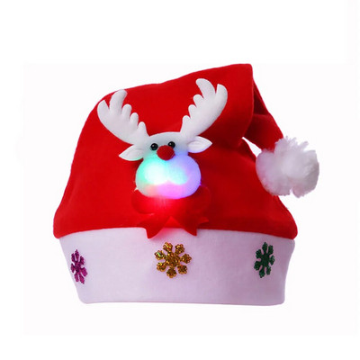 Božićna kapa s LED svjetlom Božićni ukrasi 2023 Navidad Božićna kapa za djecu Odrasla djeca Poklon za Novu godinu 2024.