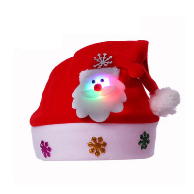Božićna kapa s LED svjetlom Božićni ukrasi 2023 Navidad Božićna kapa za djecu Odrasla djeca Poklon za Novu godinu 2024.