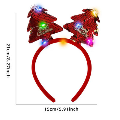 Jõulud LED-peapaelad lumememm jõulupuu vibu hirvesarvega peapael LED-valgusega Navidad uusaasta kingitus jõulukaunistused