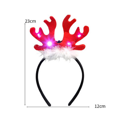 Jõulud LED-peapaelad lumememm jõulupuu vibu hirvesarvega peapael LED-valgusega Navidad uusaasta kingitus jõulukaunistused