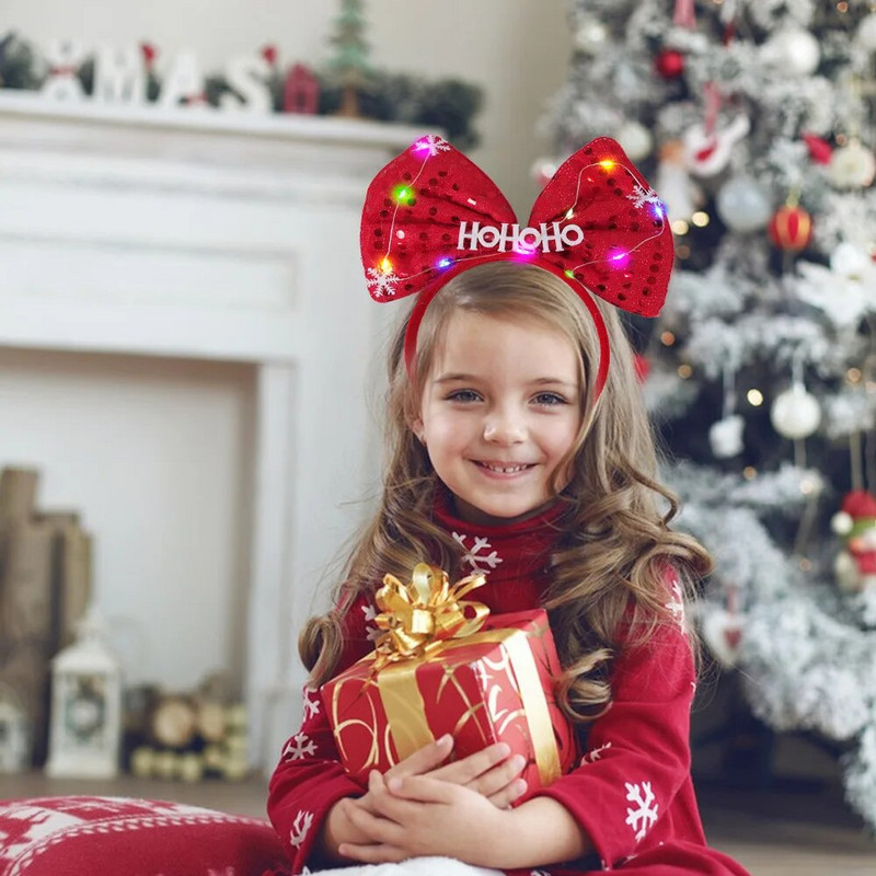 Jõulud LED-peapaelad lumememm jõulupuu vibu hirvesarvega peapael LED-valgusega Navidad uusaasta kingitus jõulukaunistused