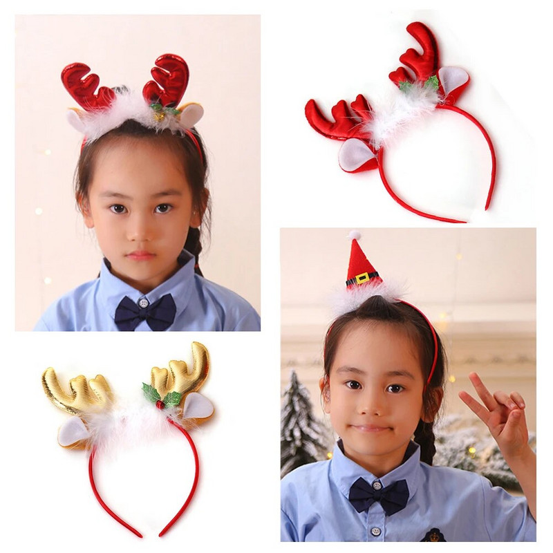 Božićne trake za glavu Šljokice Sobovi rogovi Uši Trake za glavu za žene Djevojke Božićni ukrasi za zabavu Cosplay dodaci za kosu