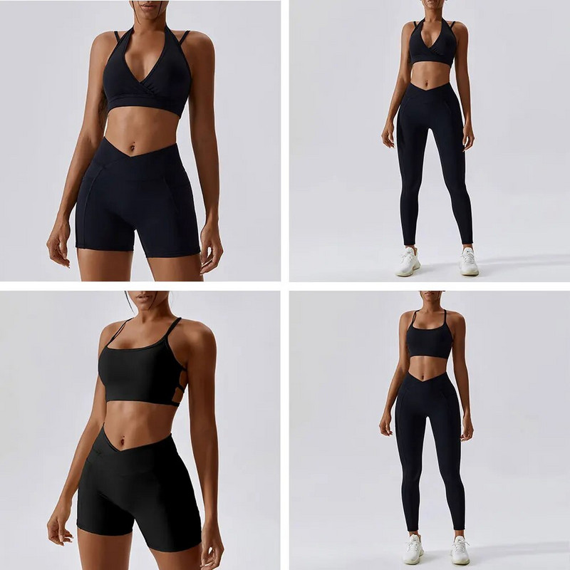 Komplet za jogu Ženska odjeća za teretanu Dvodijelni sportski set Top Ženske bešavne tajice Ženska trenirka Odijelo za fitness Sportska odjeća