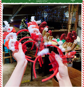 Δημιουργικό χριστουγεννιάτικο κλιπ μαλλιών Άγιος Βασίλης Χιονάνθρωπος Κέρατο χτένισμα Παιδικά εορταστικά καλύμματα κεφαλής Διακοσμήσεις πάρτι Αξεσουάρ μαλλιών