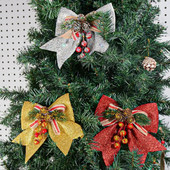 Zlatne/crvene božićne mašne Šišarke zlatne boje u prahu Xmastree ukrasni ukrasi Potrepštine za novogodišnju zabavu