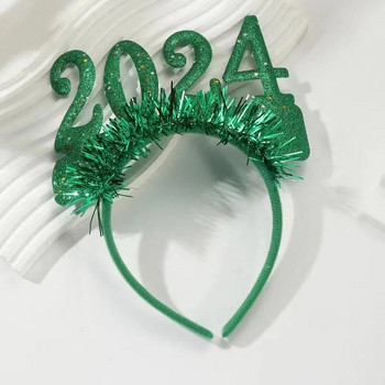 Κόκκινο πράσινο ασημί Χριστουγεννιάτικο κεφαλόδεσμο Αριθμός 2024 Καλή Πρωτοχρονιά Μαλλιά Καλά Χριστούγεννα Φωτογραφικά στηρίγματα Καλή Πρωτοχρονιά 2024 Γυαλιά