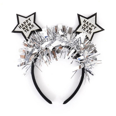 Laimīgu Jauno gadu 2024. gada galvas saite, mirdzoša flitera Ziemassvētku galvassega bērniem, pieaugušajiem, Ziemassvētku vecgada ballīte, matu aksesuāri, foto rekvizīti
