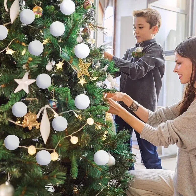 Božićne kuglice od bijele pjene Ukrasi za božićno drvce Viseća kuglica s privjeskom Blagdanska Nova godina Svadbena zabava Pribor za uređenje doma