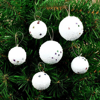 Χριστουγεννιάτικες μπάλες λευκού αφρού 24/6 τεμ. Χριστουγεννιάτικες μπάλες με στρογγυλά αστέρια Χριστουγεννιάτικα στολίδια κρεμαστά στολίδια για πρωτοχρονιάτικο πάρτι