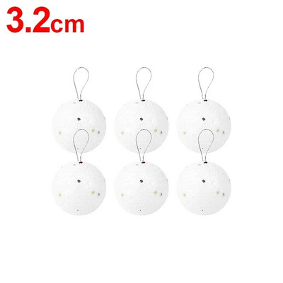 24/6 tk valgest vahtplastist jõulupallid ümmargused tähekellad jõulukuul rippuvad ripatsehted aastavahetuse peo kodukaunistamise tarvikud