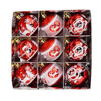 67JE Božićne viseće kuglice 9 kom. Pakiranje poklon kutije za Božićno drvce Kućna zabava Spavaća soba Unutrašnja vanjska dekoracija Ukrasi