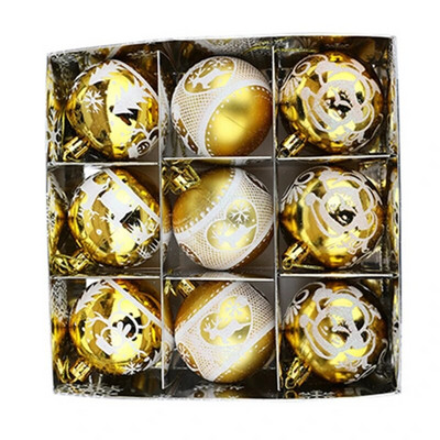 67JE Božićne viseće kuglice 9 kom. Pakiranje poklon kutije za Božićno drvce Kućna zabava Spavaća soba Unutrašnja vanjska dekoracija Ukrasi