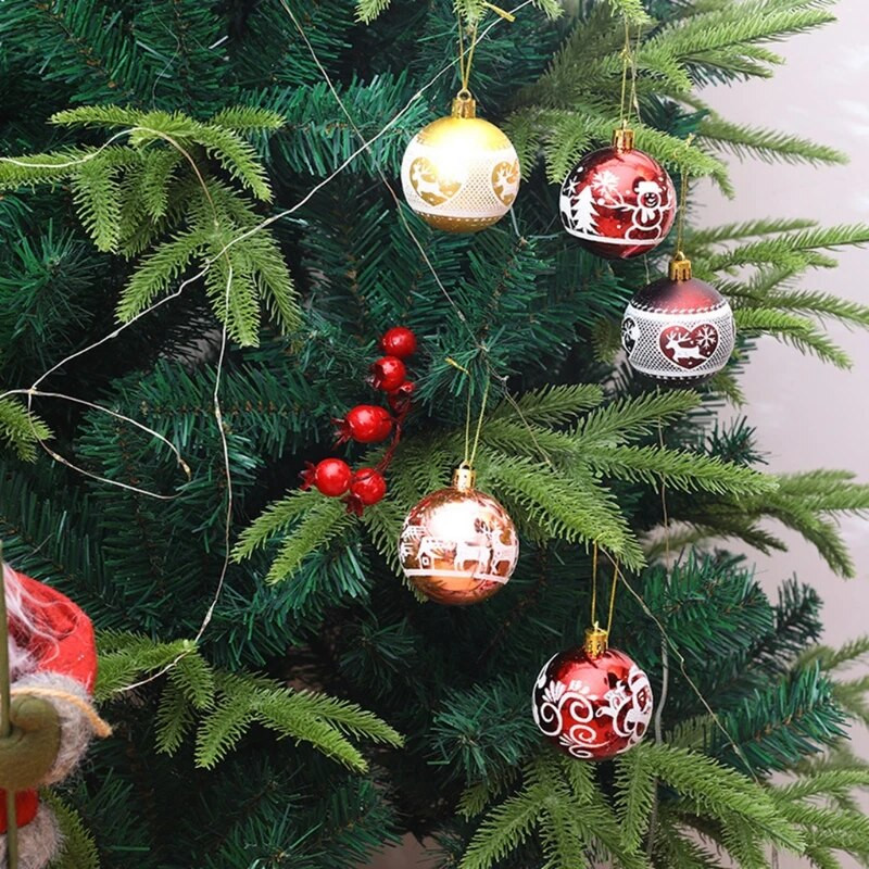 67JE Božićne viseće kuglice 9 kom. Pakiranje poklon kutije za Božićno drvce Kućna zabava Spavaća soba Unutrašnja vanjska dekoracija Ukrasi