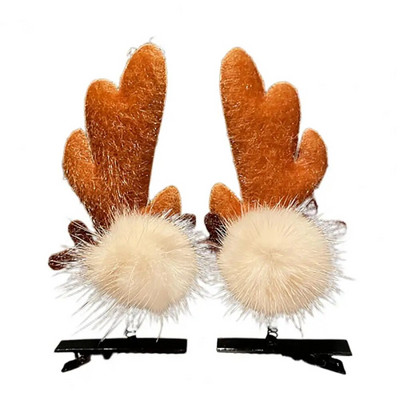 2gab Jauka Ziemassvētku aļņa ausu matu sprādze Sieviešu meitenei Ziemassvētku vecīša matadata Ziemassvētku ballītes stieņi bērniem Kospleja galvassegas Jaungada dāvana