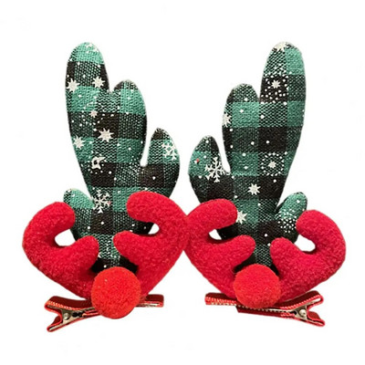 2gab Jauka Ziemassvētku aļņa ausu matu sprādze Sieviešu meitenei Ziemassvētku vecīša matadata Ziemassvētku ballītes stieņi bērniem Kospleja galvassegas Jaungada dāvana