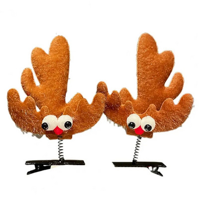 2gab Jauka Ziemassvētku aļņa ausu matu sprādze Sieviešu meitenei Ziemassvētku vecīša matadata Ziemassvētku ballītes stieņi bērniem Kospleja galvassegas Jaungada dāvana