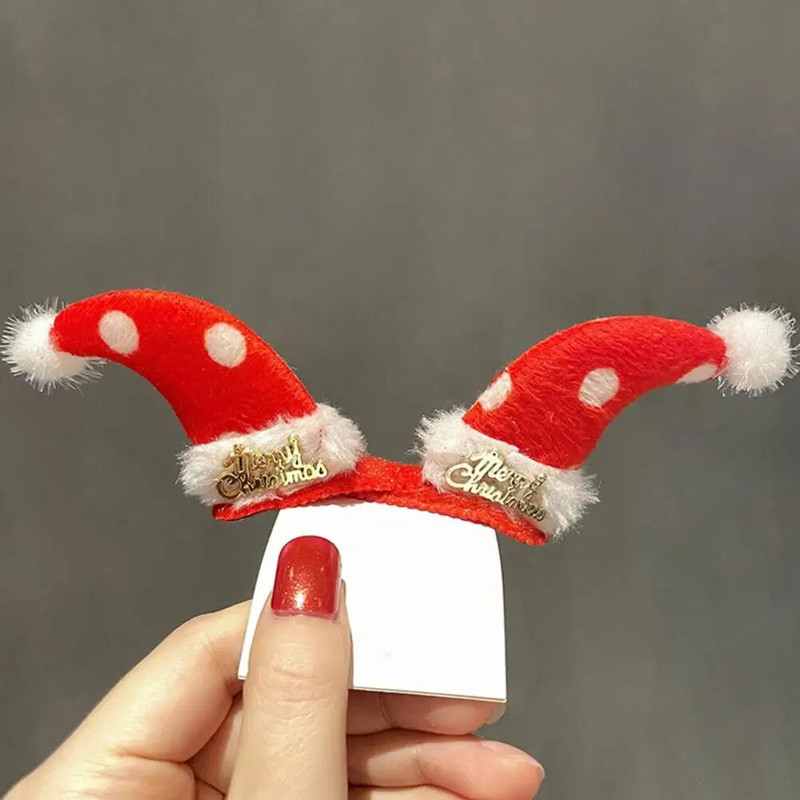 2gab Jauka Ziemassvētku aļņa ausu matu sprādze Sieviešu meitenei Ziemassvētku vecīša matadata Ziemassvētku ballītes stieņi bērniem Kospleja galvassegas Jaungada dāvana