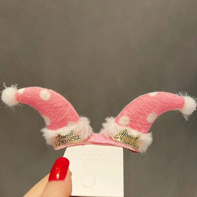 2gab Jauka Ziemassvētku aļņa ausu matu sprādze Sieviešu meitenei Ziemassvētku vecīša matadata Ziemassvētku ballītes stieņi bērniem Kospleja galvassegas Jaungada dāvana