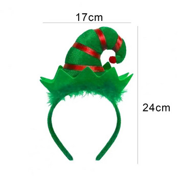 Χριστουγεννιάτικες κορδέλες για τα μαλλιά Χαριτωμένο στεφάνι για τα μαλλιά Χριστουγεννιάτικο καπέλο Ξωτικού για ενήλικες Δώρα κεφαλόδεσμου για ενήλικες Cosplay Στολή Fluffy Xmas Hair Band