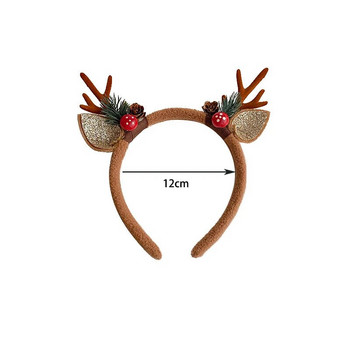 1Pc Cute Deer Horn Hair Band Παιδικά Χριστουγεννιάτικα Καλύμματα Κεφαλής Φθινοπωρινά και Χειμώνα Λούτρινα Κλιπ μαλλιών Γυναικεία αξεσουάρ patry