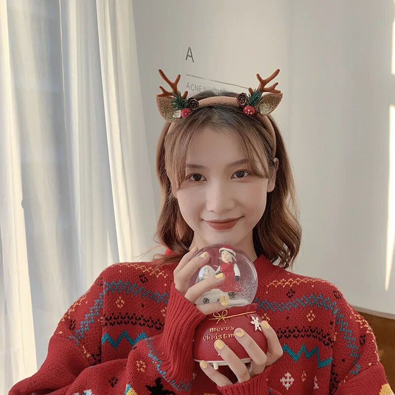 1Gb Jauka Brieža raga Matu Lente Bērnu Ziemassvētku Galvassegas Rudens un Ziemas plīša galvassegas matu sprādzes Sieviešu Patry Aksesuāri