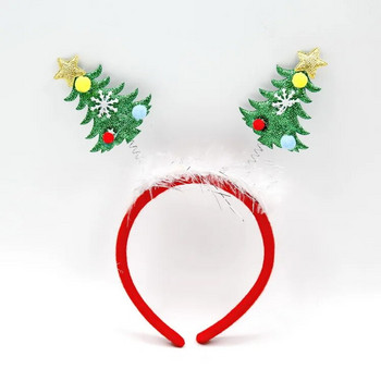 Коледен декоративен обръч за коса, катарама, еленов рог, обръч за глава на снежен човек, коледна украса за парти, шапки за възрастни и деца