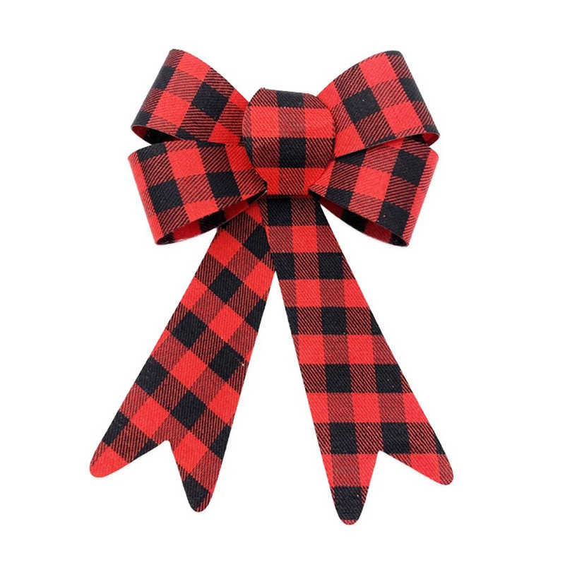 Sarkanbaltsarkana svītraina Ziemassvētku eglīte ar lielu loku rotājumiem šaušanas rekvizīti Iepirkšanās centra logi Brīvdienu piederumi