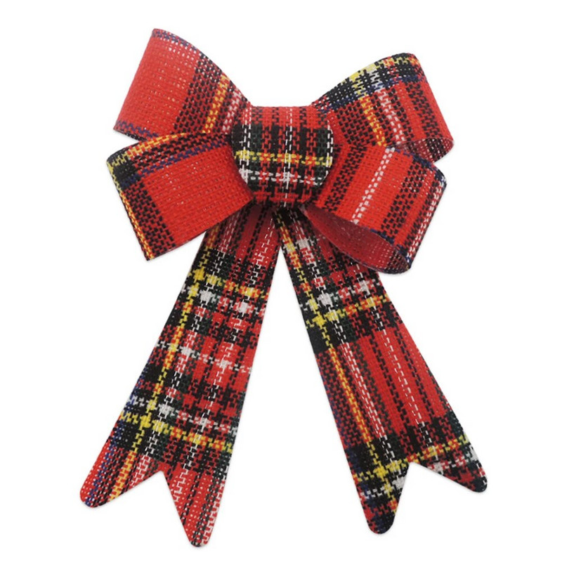 Sarkanbaltsarkana svītraina Ziemassvētku eglīte ar lielu loku rotājumiem šaušanas rekvizīti Iepirkšanās centra logi Brīvdienu piederumi