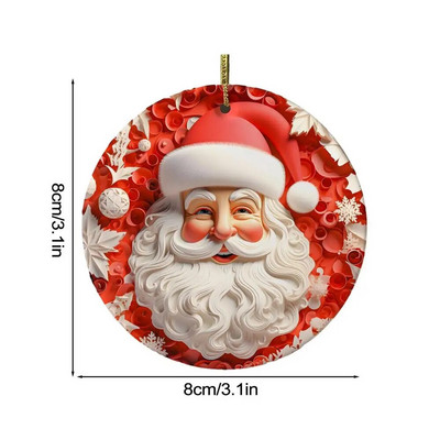 Okrugli akrilni ukrasi Djeda Mraza Kuglice za božićno drvce Ukrasi Božićni ukrasi Ravni pribor za božićno drvce otporan na udarce