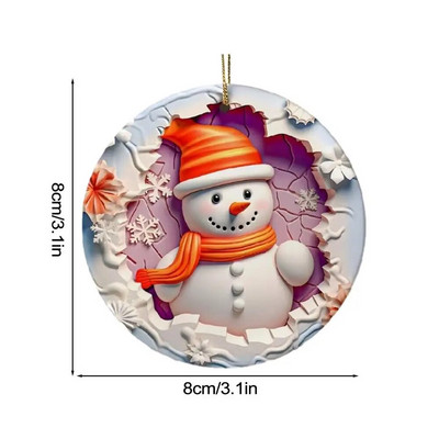 Okrugli akrilni ukrasi Djeda Mraza Kuglice za božićno drvce Ukrasi Božićni ukrasi Ravni pribor za božićno drvce otporan na udarce