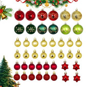 Jõulupuu pallide komplekt 44 tk purunemiskindlad kaunistused veekindlad galvaniseeritud kaunistused spetsiaalsed kartongist pühadekaunistused