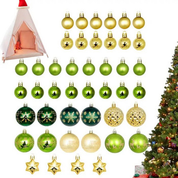 Χριστουγεννιάτικο Δέντρο Σετ Μπάλες 44 τμχ Αδιάβροχα στολίδια Αδιάβροχα επικαλυμμένα Διακοσμητικά Ειδικά Χαρτοκιβώτια Γιορτινά στολίδια