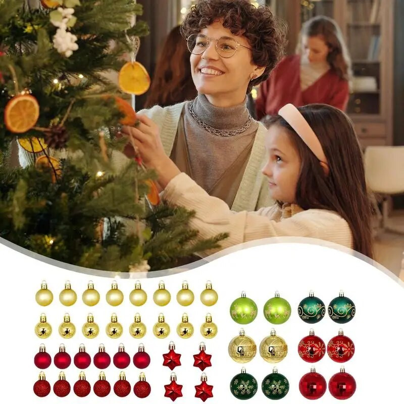 Jõulupuu pallide komplekt 44 tk purunemiskindlad kaunistused veekindlad galvaniseeritud kaunistused spetsiaalsed kartongist pühadekaunistused