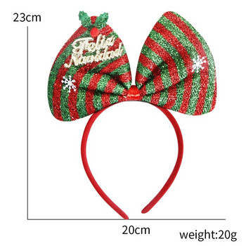 2023 Коледна панделка за глава Snowflake Bow Headwear Xmas Stripe Hair Band Navidad Merry Hritmas Gift Hair Dec Joyeux Noel