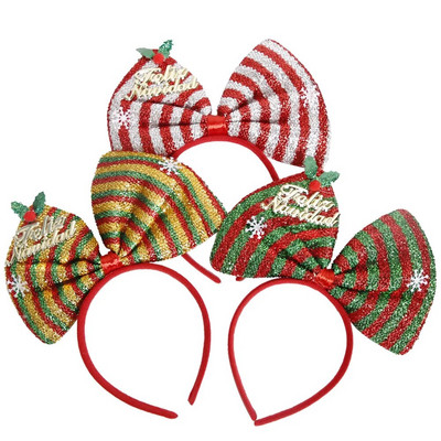 2023 Christmas Bowknot Traka za glavu Snowflake Bow Headwear Xmas Stripe Traka za kosu Navidad Merry Hritmas Gift Hair Dec Joyeux Noel