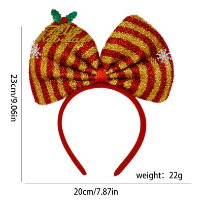 2023 Christmas Bowknot Traka za glavu Snowflake Bow Headwear Xmas Stripe Traka za kosu Navidad Merry Hritmas Gift Hair Dec Joyeux Noel