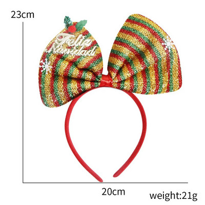 2023 Christmas Bowknot Traka za glavu Snowflake Bow Headwear Xmas Stripe Traka za kosu Navidad Merry Hritmas Gift Hair Dec Joyeux Noel