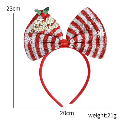 2023 Christmas Bowknot Traka za glavu Snowflake Bow Headwear Xmas Stripe Traka za kosu Navidad Merry Hritmas Gift Hair Dec Joyeux Noel