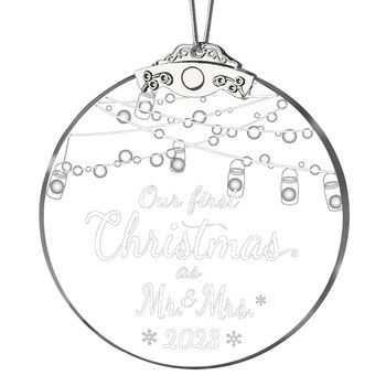 Χριστουγεννιάτικο στολίδι Διαφανές ακρυλικό στρογγυλό μενταγιόν για Χριστουγεννιάτικο μενταγιόν Χριστουγεννιάτικα διακοσμητικά για το σπίτι Navidad 2024 Πρωτοχρονιά