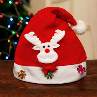 2023. gada Priecīgus Ziemassvētku cepure Jaunais gads Navidada Cepurīte Sniegavīrs ElK Ziemassvētku vecīša cepures Bērniem Bērniem Pieaugušajiem Ziemassvētku dāvanu noformējums