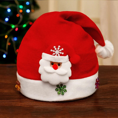 2023. gada Priecīgus Ziemassvētku cepure Jaunais gads Navidada Cepurīte Sniegavīrs ElK Ziemassvētku vecīša cepures Bērniem Bērniem Pieaugušajiem Ziemassvētku dāvanu noformējums