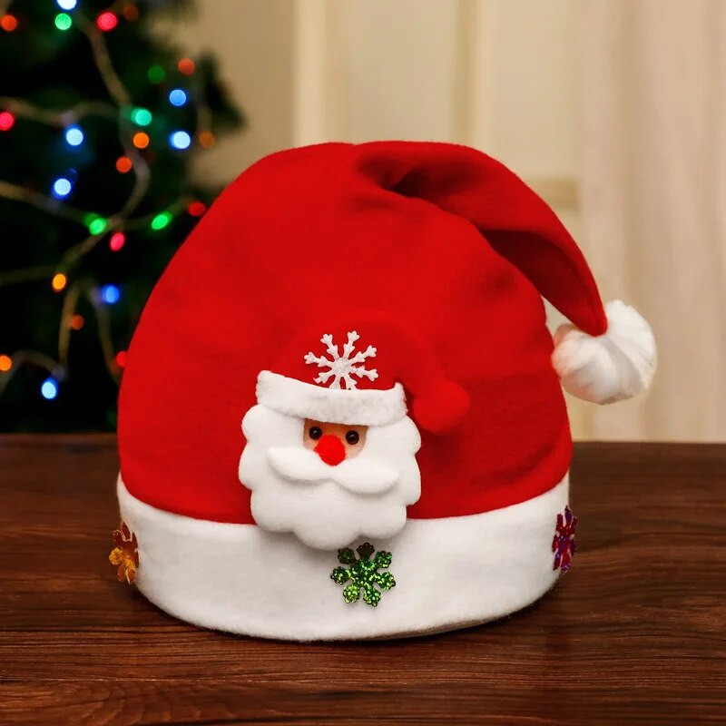 2023. gada Priecīgus Ziemassvētku cepure Jaunais gads Navidada Cepurīte Sniegavīrs ElK Ziemassvētku vecīša cepures Bērniem Bērniem Pieaugušajiem Ziemassvētku dāvanu noformējums