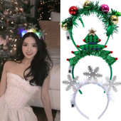 Božićni ukrasi Svjetleće rogove Svjetleće trake za kosu Bijela pahuljica Lagana traka za glavu za djevojčice Rođendanska zabava Božićni DIY dodaci za kosu
