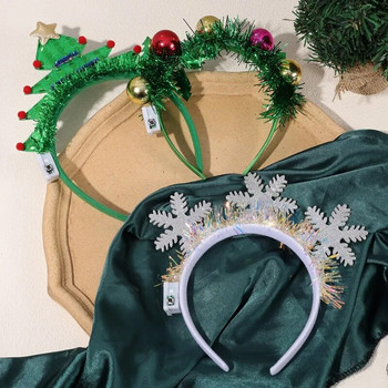 Χριστουγεννιάτικη διακόσμηση Antler Glowing Hair Bands White Snowflake Light Headband για κορίτσια Χριστουγεννιάτικο πάρτι γενεθλίων Xmas DIY αξεσουάρ μαλλιών