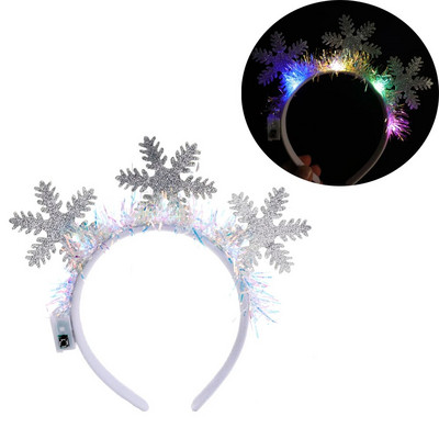 Božićni ukrasi Svjetleće rogove Svjetleće trake za kosu Bijela pahuljica Lagana traka za glavu za djevojčice Rođendanska zabava Božićni DIY dodaci za kosu