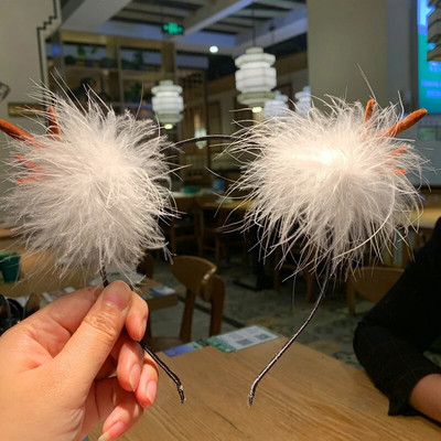 Božićna traka za glavu za žene Traka za kosu od rogova sobova Slatki božićni obruč za kosu Party Novogodišnji dekor Rekviziti za fotografije Dodaci za kosu