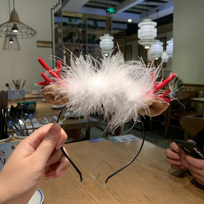 Božićna traka za glavu za žene Traka za kosu od rogova sobova Slatki božićni obruč za kosu Party Novogodišnji dekor Rekviziti za fotografije Dodaci za kosu